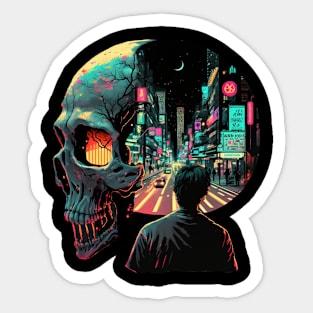 skull illustration Sticker